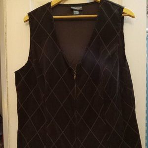 Notations Brown Zippered Vest in Size 2X